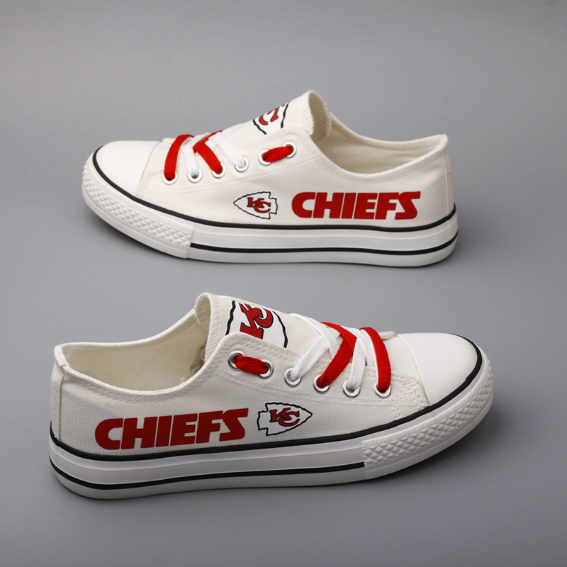 Women and Youth NFL Kansas City Chiefs Repeat Print Low Top Sneakers 007